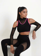 Blusa Superhot Air Preto BL5450 Semi-Transparente