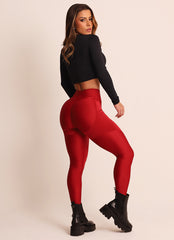 Legging Cós Alto Superhot Gleam Vermelho CAL5459