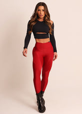 Legging Cós Alto Superhot Gleam Vermelho CAL5459