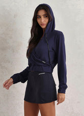 Blusa Superhot Soft Azul Marinho BL5541 C/ Bolso