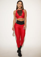 Legging Cós Alto Superhot Gleam Vermelho CAL5352