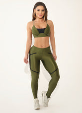 Legging Cós Médio Superhot Wet+ Verde Oliva CAL5355