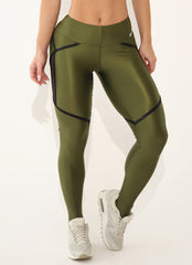 Legging Cós Médio Superhot Wet+ Verde Oliva CAL5355