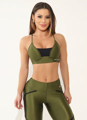 Legging Cós Médio Superhot Wet+ Verde Oliva CAL5355