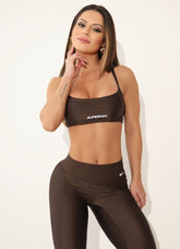 Top C/ Bojo Removível Superhot Wet+ Marrom TOP5389