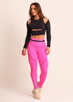Legging Cós Alto Superhot Blackout Pink Neon CAL5470