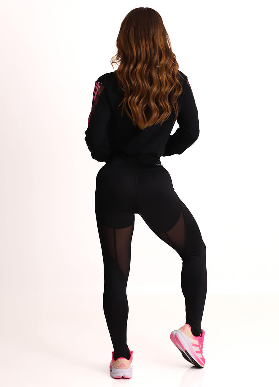 Legging Cós Médio Superhot Adaptive Preto CAL5571 UV80+