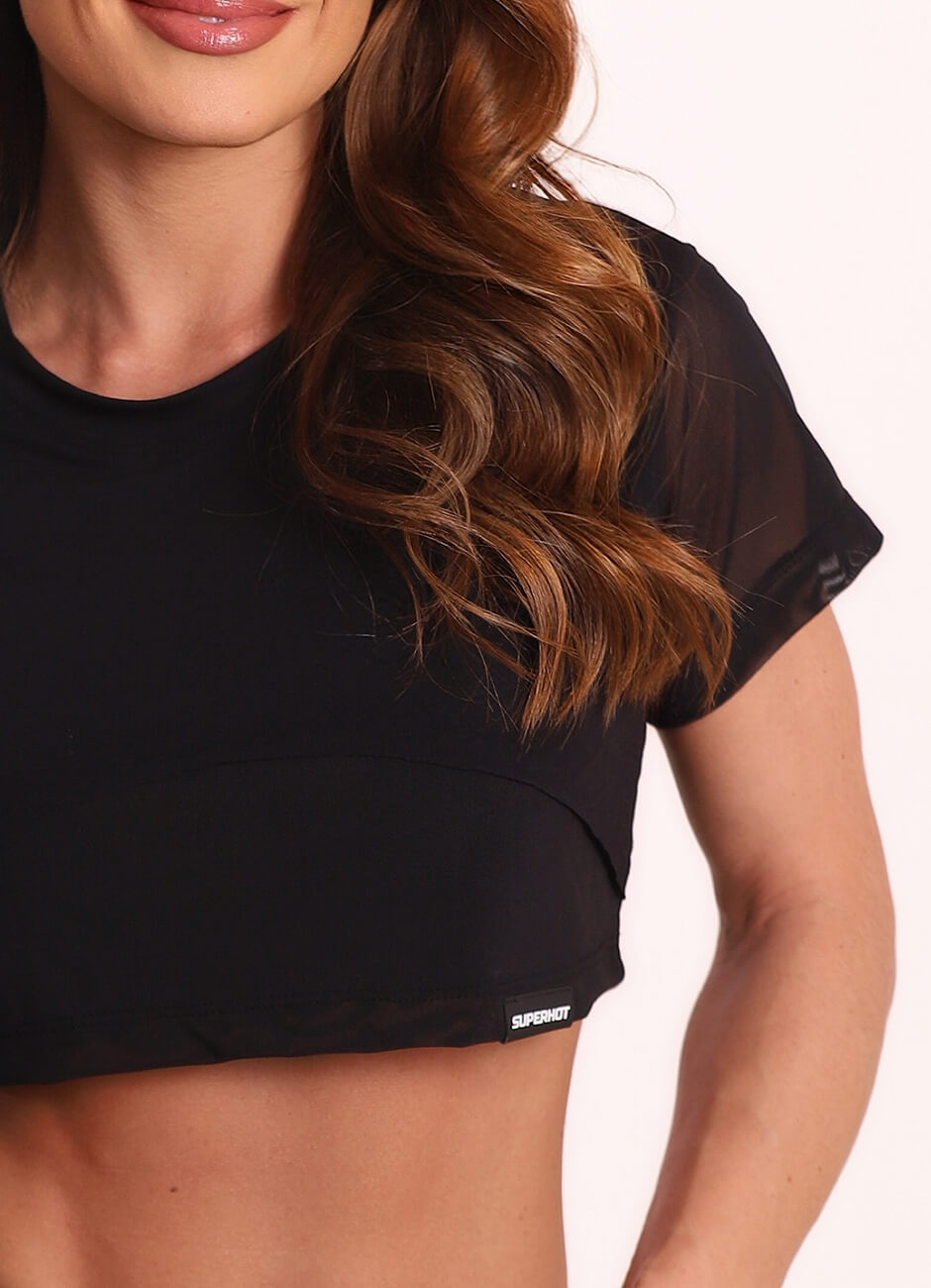 Blusa Corta Fibra Superhot Negra BL5626 UV50+