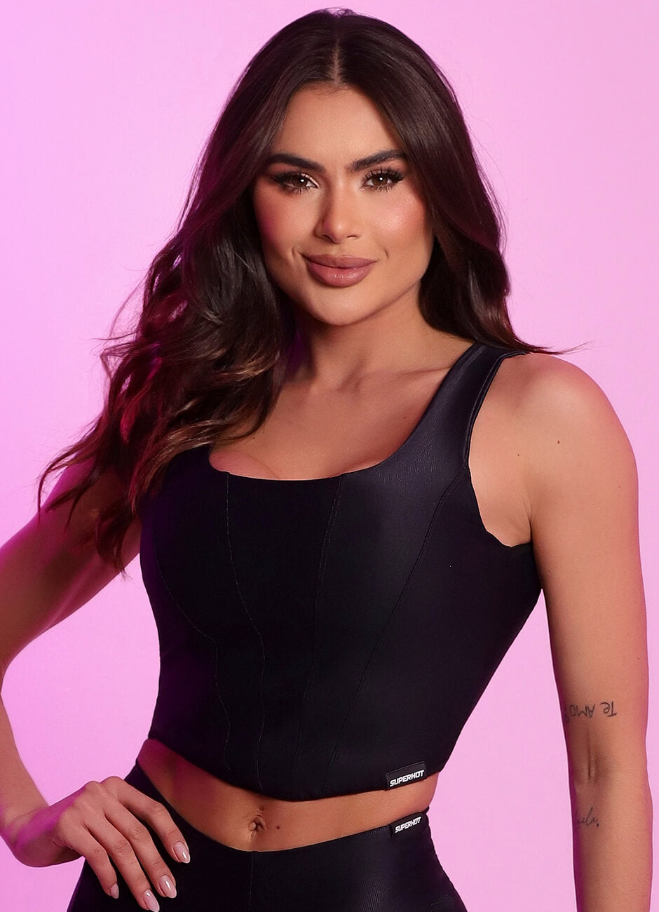 Blusa Corset Superhot Wet+ Preto BL5667 UV50+ Main image