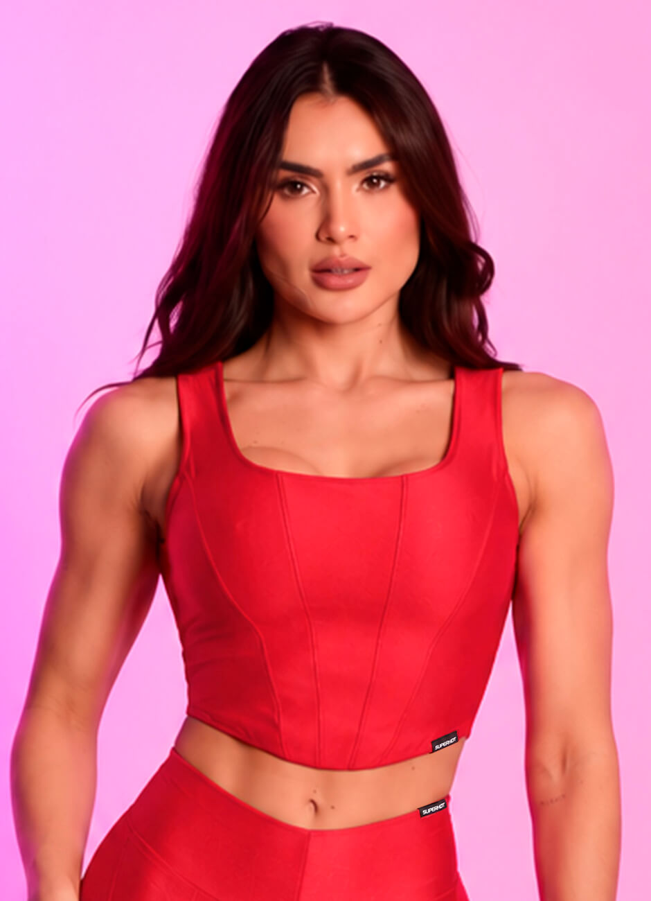 Blusa Corset Superhot Wet+ Vermelho BL5673 UV50+ Main image