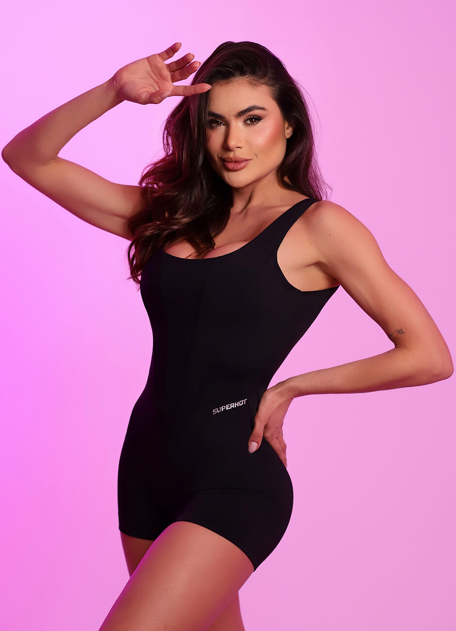 Macaquinho Superhot Corset Adaptive Preto MAC5670 UV80+ Sem Bojo Secondary image