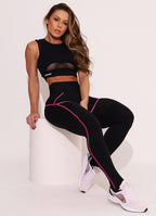 Legging Cós Médio Superhot Comfy Preto CAL5432 Proteção UV50+