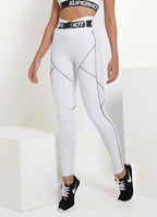 Legging Cós Alto Superhot Blackout Branco CAL5445