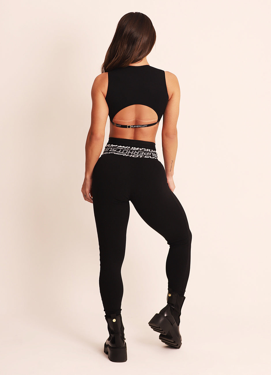 Legging Tiro Alto Superhot Blackout Negra CAL5454 UV50+ Imagen secundaria del producto