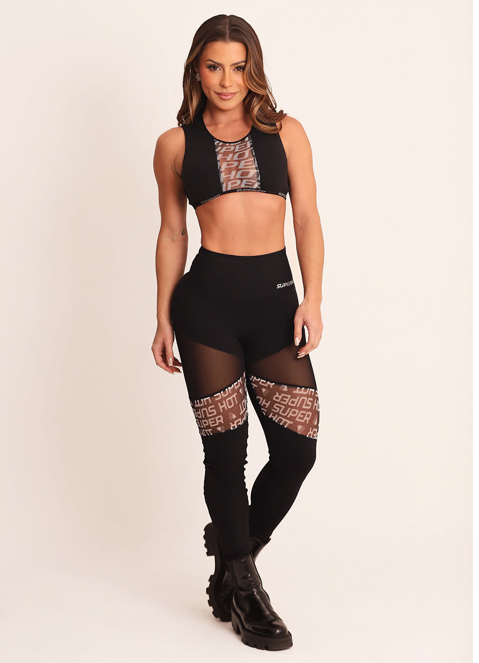Calça Legging Superhot Fitt Preto CAL5466 Proteção UV50/80+