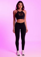 Legging Superhot Blackout Preto com cinto CAL5658 UV50+ Cós Médio