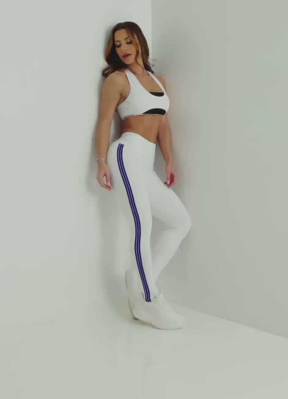 Legging Cós Médio Superhot Blackout Branco CAL5569 UV50+ Imagem principal do produto