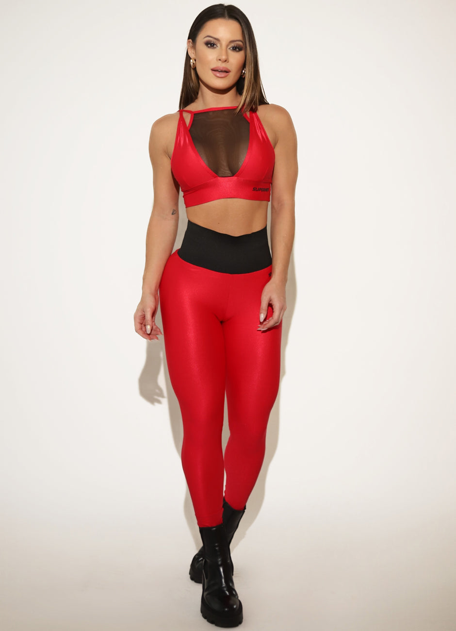 Legging tiro alto Superhot Gleam Rojo CAL5352 Imagen principal del producto