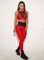 Legging Cós Alto Superhot Gleam Vermelho CAL5352