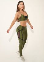 Legging Cós Médio Superhot Wet+ Verde Oliva CAL5355