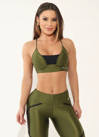 Legging Cós Médio Superhot Wet+ Verde Oliva CAL5355